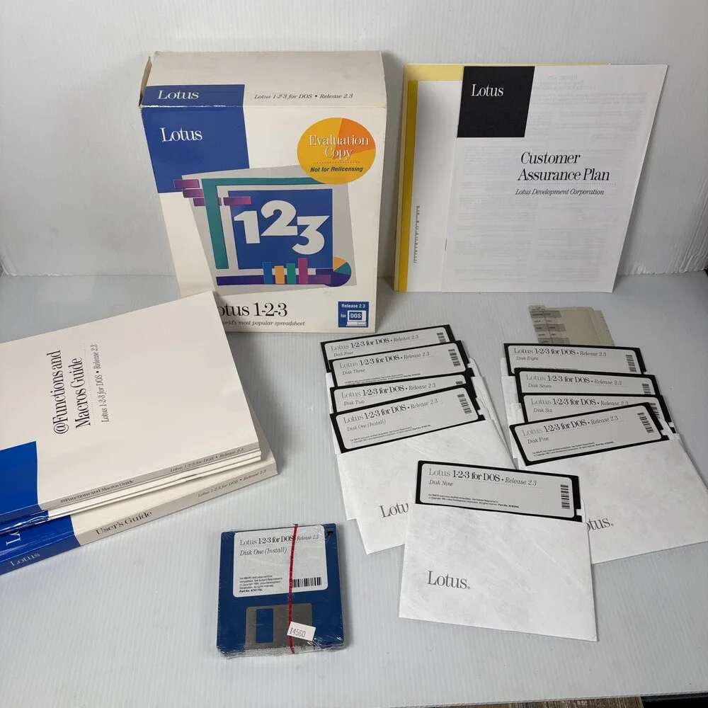 Vintage Lotus 1-2-3 for DOS Release 2.3 Spreadsheet Software